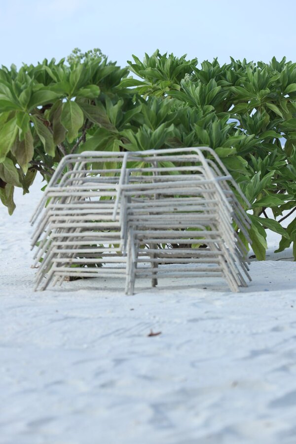 Muraka coral restoration frames prepared for use