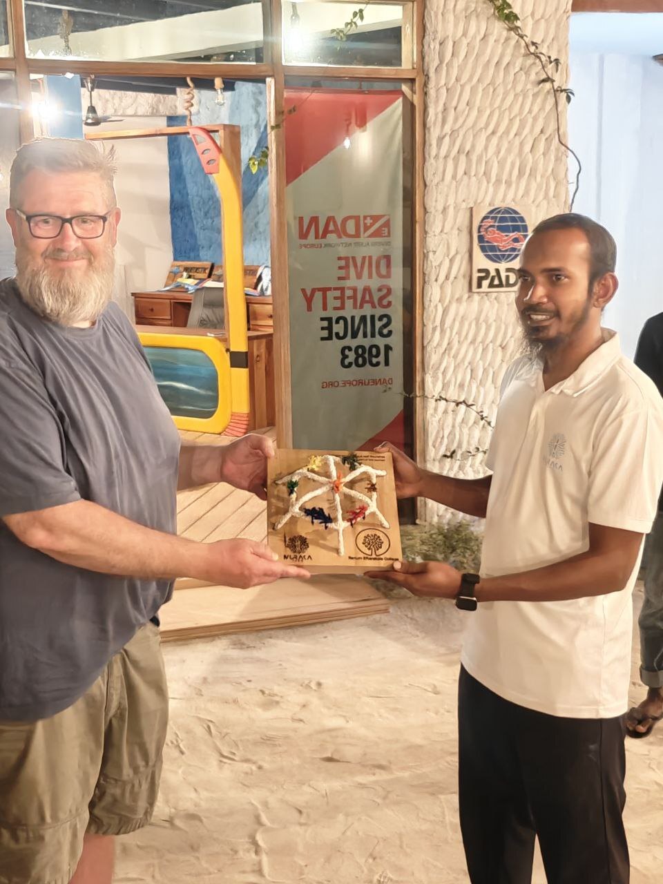 Muraka Farm and Ranum representative during the international coral restoration collaboration